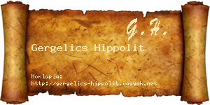 Gergelics Hippolit névjegykártya